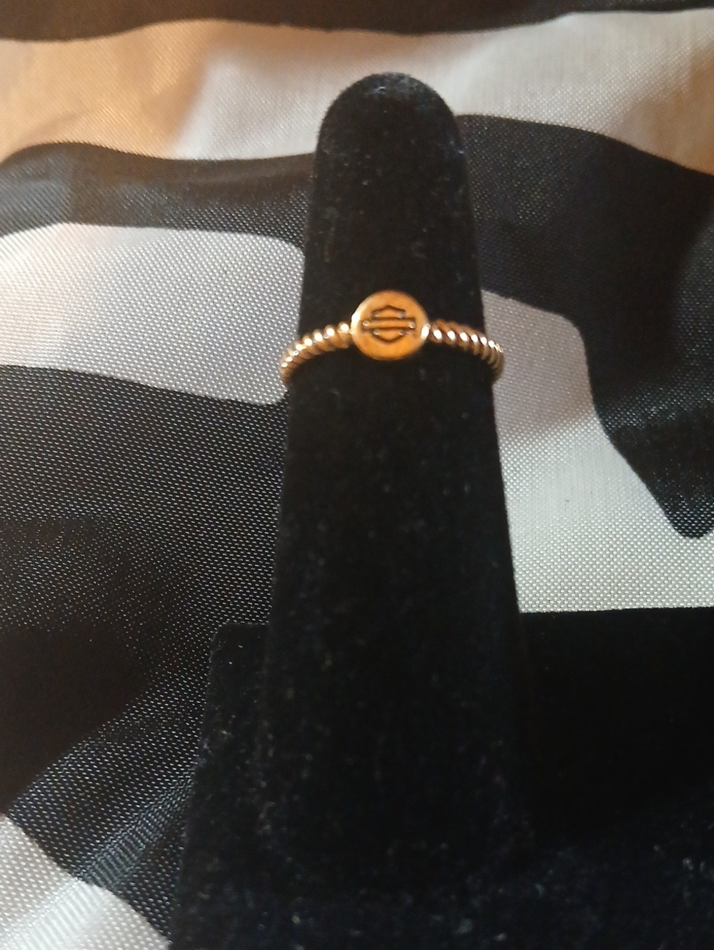 NWT Harley-Davidson .925 Sterling Silver Rose Gold Plated Rope Ring